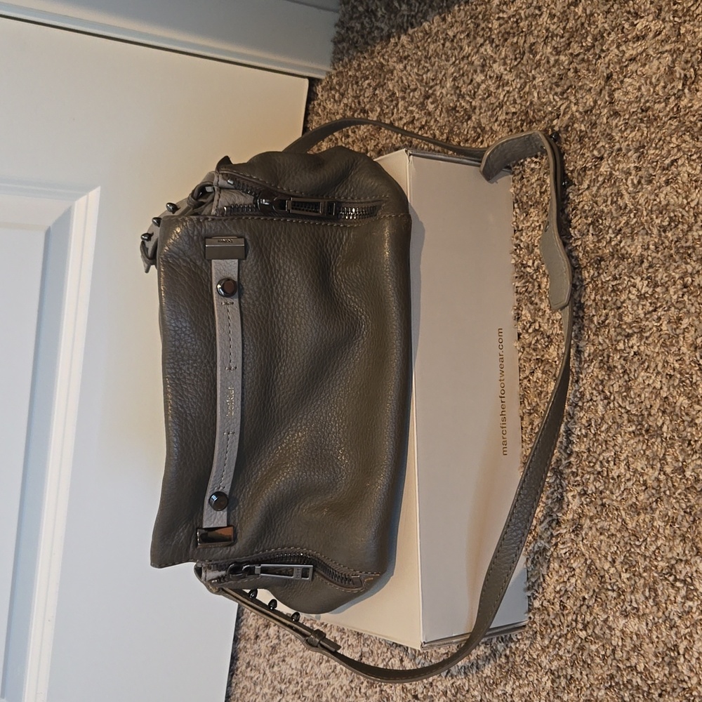 Dark green satchel with strap